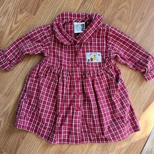 Vintage plaid button down dress